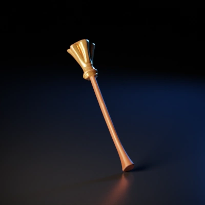 Broomstick with swept bristles, magical tool, witchcraft.