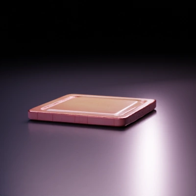 Wooden chopping board, rectangular with groove, three-quarters view.