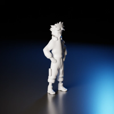 Animated ninja character, youthful appearance, confident stance.