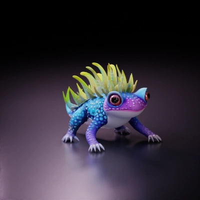 colorful fictional reptile creature.