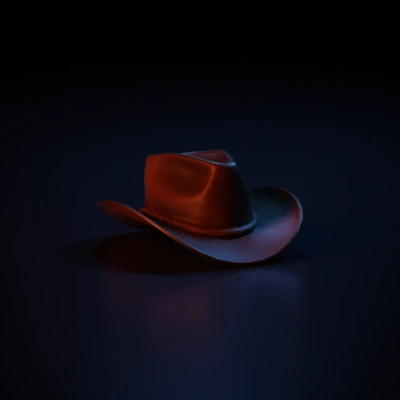 Cowboy hat with braided band.