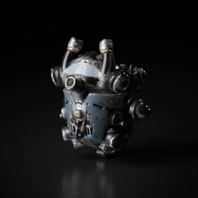 Mechanical heart device, steampunk components, intricate design.