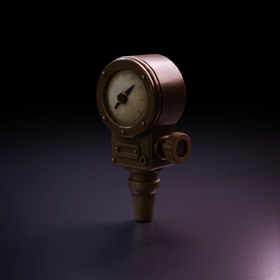 Vintage pressure gauge or steampunk meter.