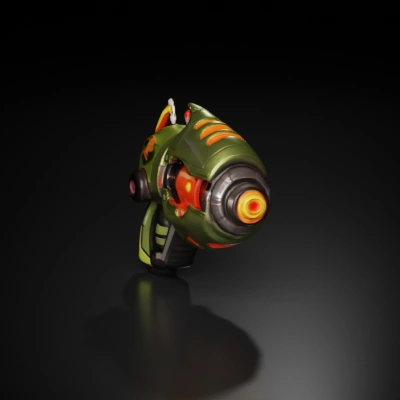 Futuristic laser gun, alien technology.
