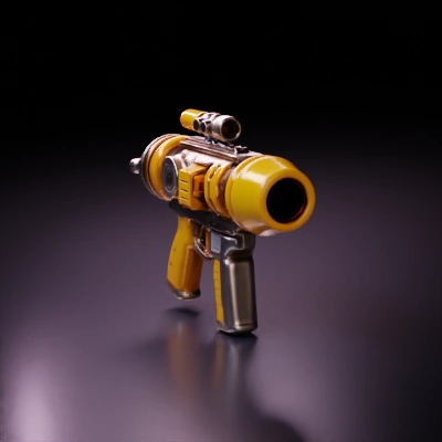 Futuristic sci-fi blaster gun with scope.