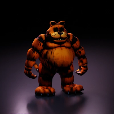 Animatronic bear character from a video game, muscular build.