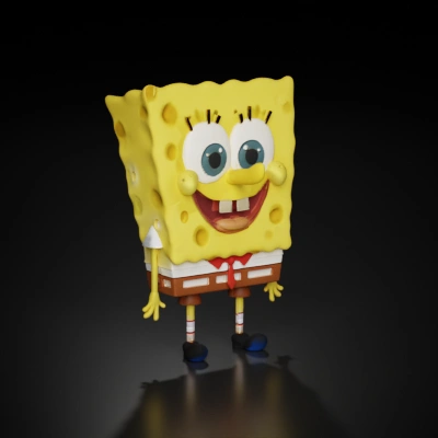 SpongeBob SquarePants cartoon character.