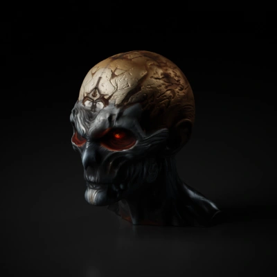 alien or monster face.