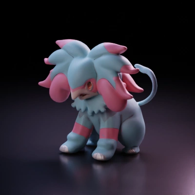 Fantasy elephant-like creature with curled horns.