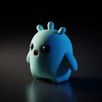 Cute round character with antenna.