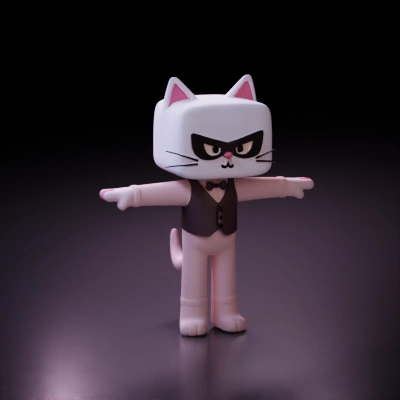 cartoon cat in tuxedo.