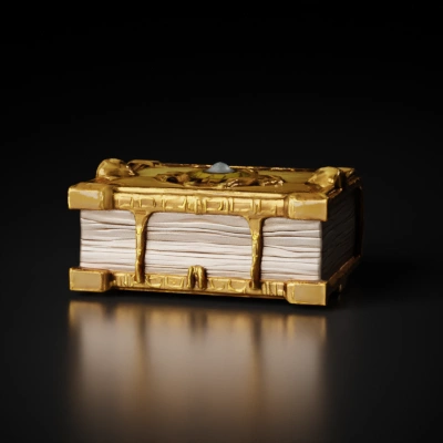 Ornate ancient book with a gemstone center, intricate covers.