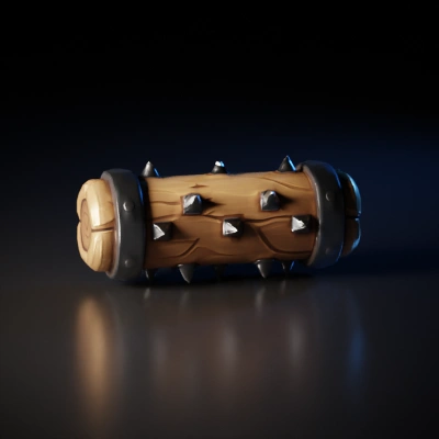 spiked wooden club.