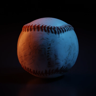 Baseball with visible stitching.