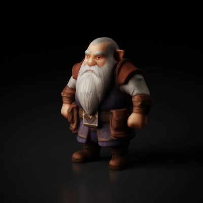 Dwarf character with a large beard, fantasy theme.