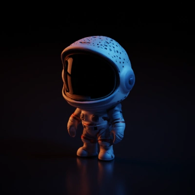 Astronaut character, futuristic suit.