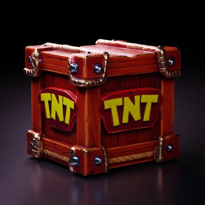 Explosive TNT crate, cartoon style.