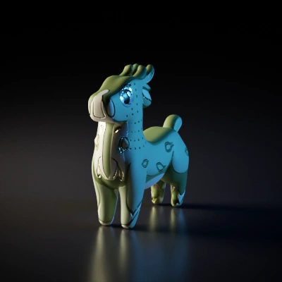 Cute deer character, simplistic design.