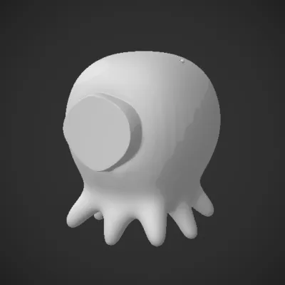 Cartoon monster, single eye, whimsical. symmetric geometry,smooth edges,character.
