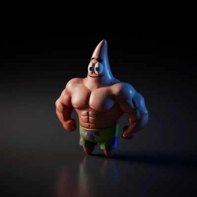 Muscular starfish character.