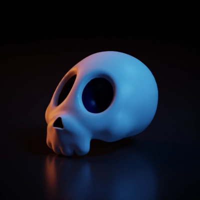 cartoon skull.