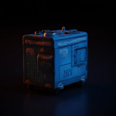 Weathered industrial generator Diesel compressor, grants power, in oil, rust, damage.