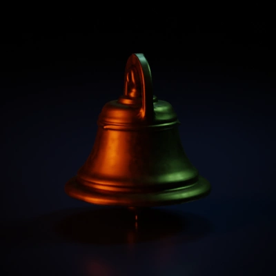 Traditional bell, likely brass, used for ringing.