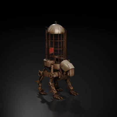 Steampunk mechanical creature.