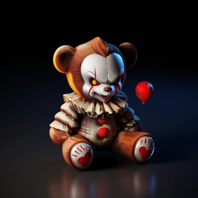 evil teddy bear clown.