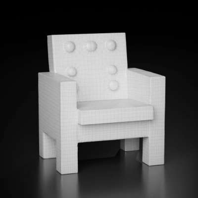 Lego-inspired blocky chair.
