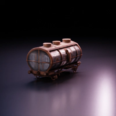 Rusty, old railway tanker car, steampunk design.