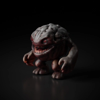 Monstrous rock-like creature with sharp teeth, muscular arms.