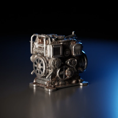 Industrial machine with numerous gears and mechanical components.
