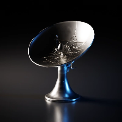 Satellite dish, electronic communication device.