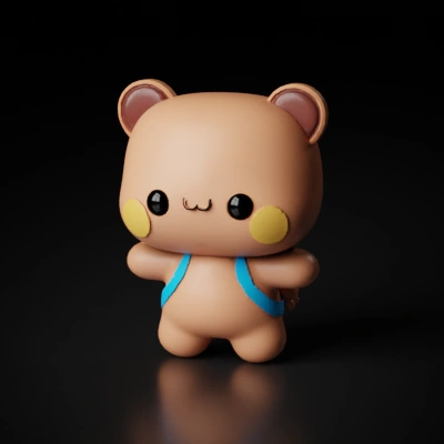 Cute cartoon bear figure.