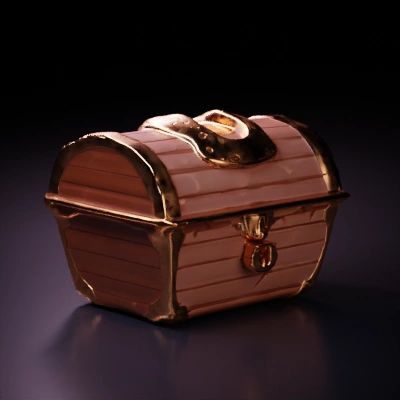 Treasure chest, medieval fantasy setting.