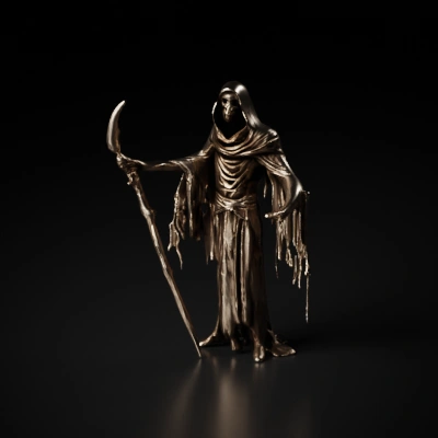 Undead wraith holding a scythe, shrouded in tattered robes.