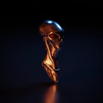 Alien-like character with elongated head and narrow face.