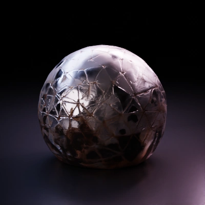 Geodesic dome structure, radar dome, triangular patterns, covered in fabric.