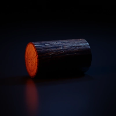 Wooden log, realistic texture.