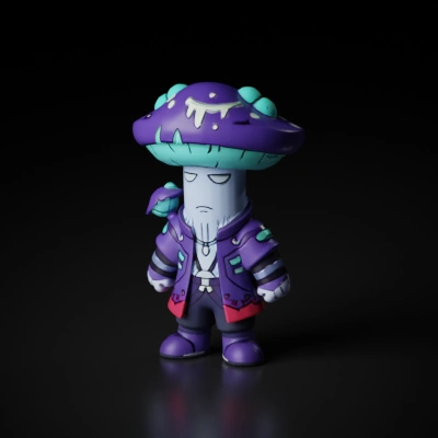 cartoon mushroom-headed character.