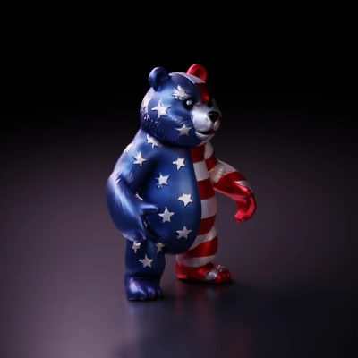 Patriotic bear character.