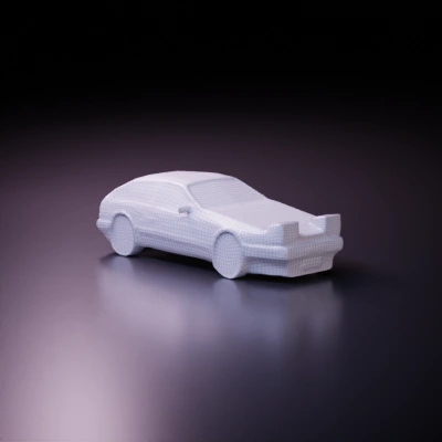 Retro Japanese car, initial D, anime style.