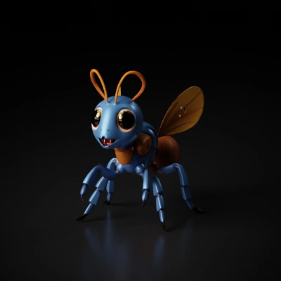 animated blue ant character.