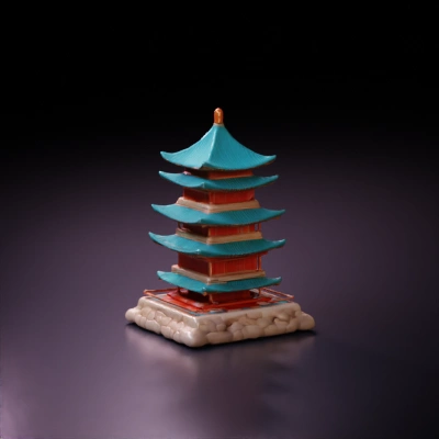 Traditional five-tier pagoda with elegant roofs.