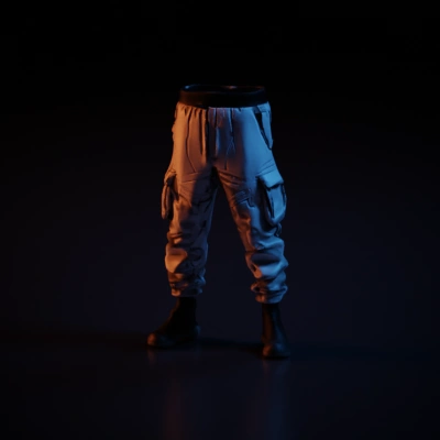 Baggy cargo pants with multiple pockets.