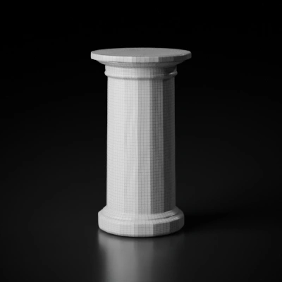 Marble column, round top and base. symmetric geometry, simple geometry, sharp edges