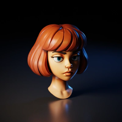 cartoon female head.