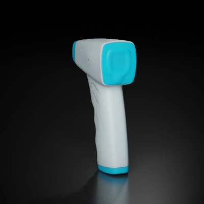 Infrared thermometer, handheld medical device for measuring temperature.