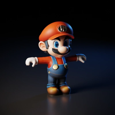 Video game character in overalls.